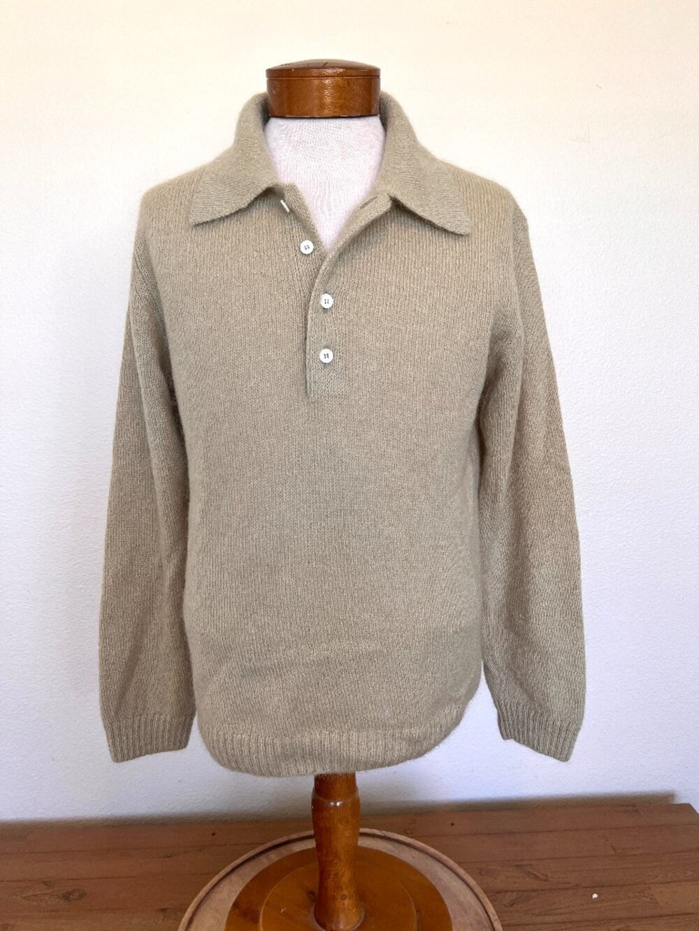 Todd Snyder - Polo Sweater -  Mohair/Wool - Sage Green - Like New - Size Medium